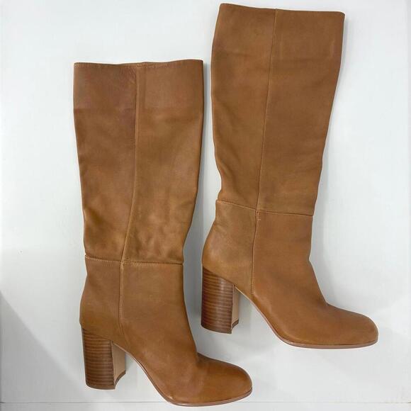 Silent D Shoes - SILENT D WYNONAY Butter Soft Brown Leather Women's Knee-High Boots Block Heels